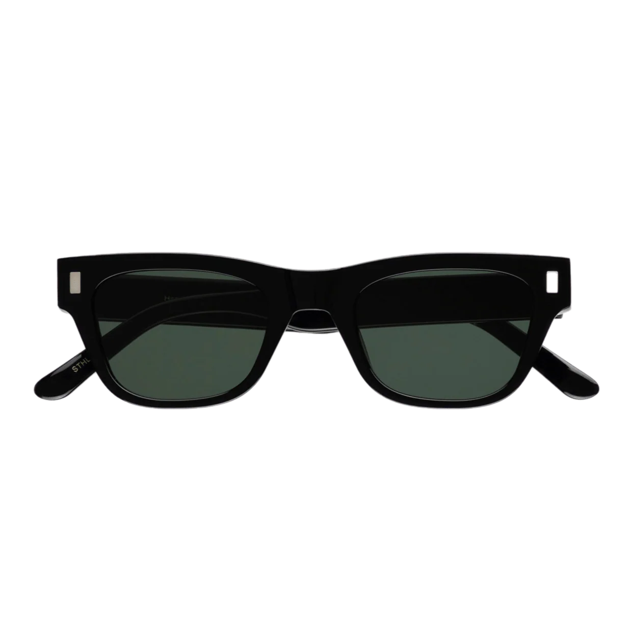 Aki / Black Acetate & Green Solid Lens