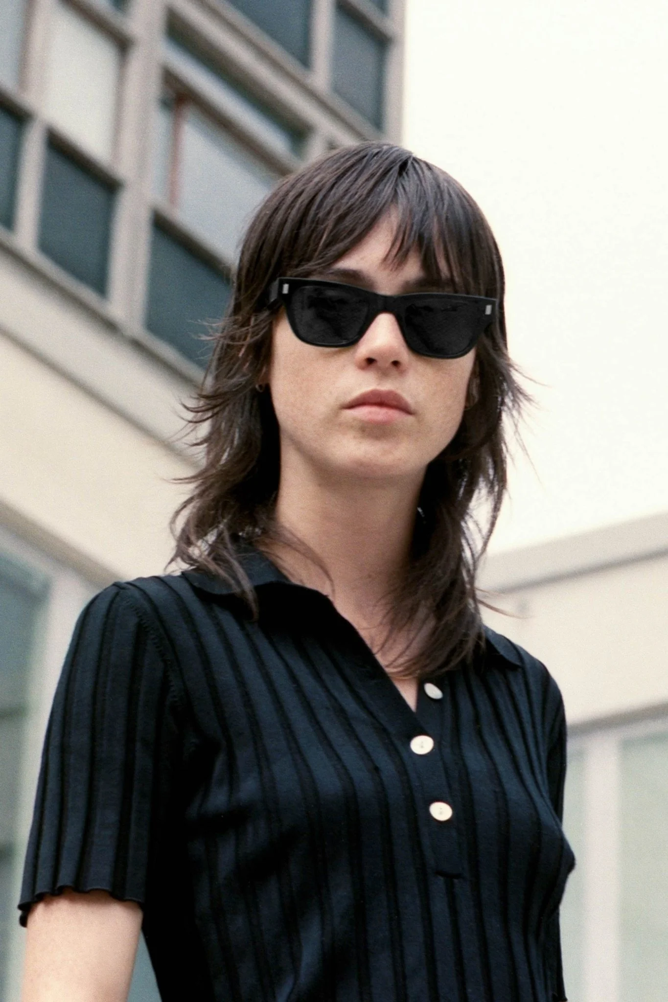 Aki / Black Acetate & Green Solid Lens - Image 4