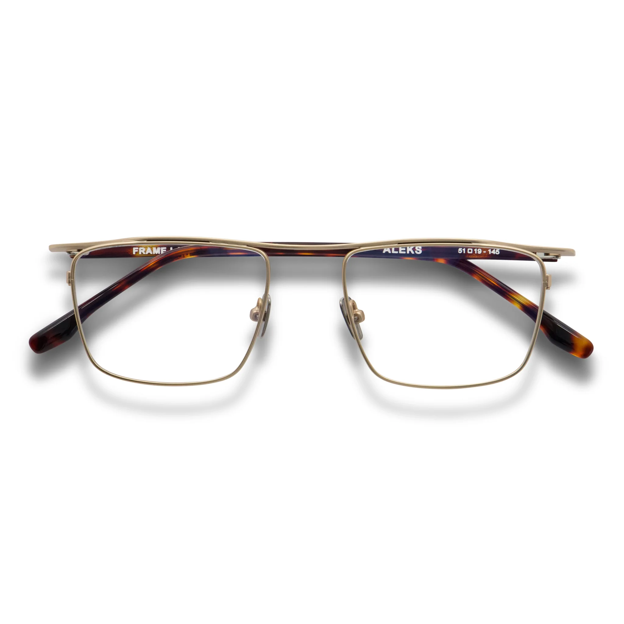 Aleks Optical / Gold Tortoise Titanium & Prescription Lens