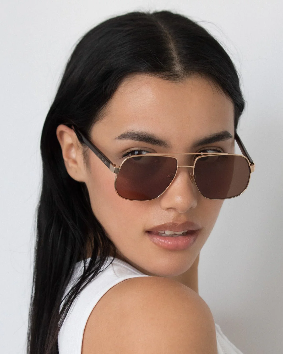 Amelia / Gold Metal & Brown Coffee Lens - Image 3