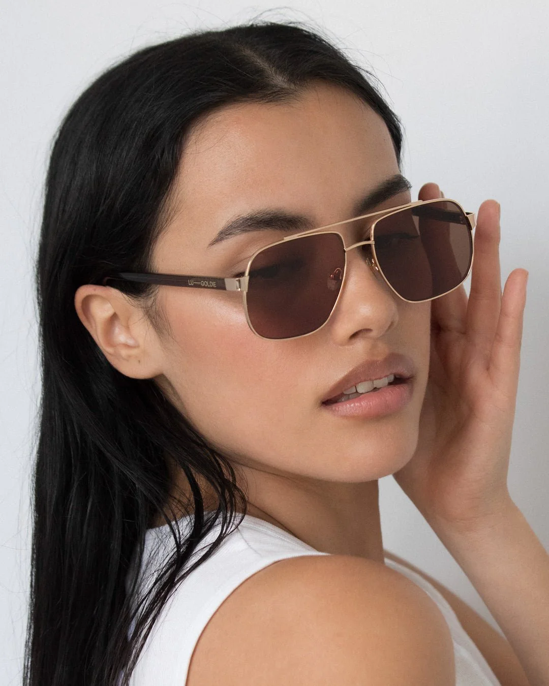 Amelia / Gold Metal & Brown Coffee Lens - Image 5