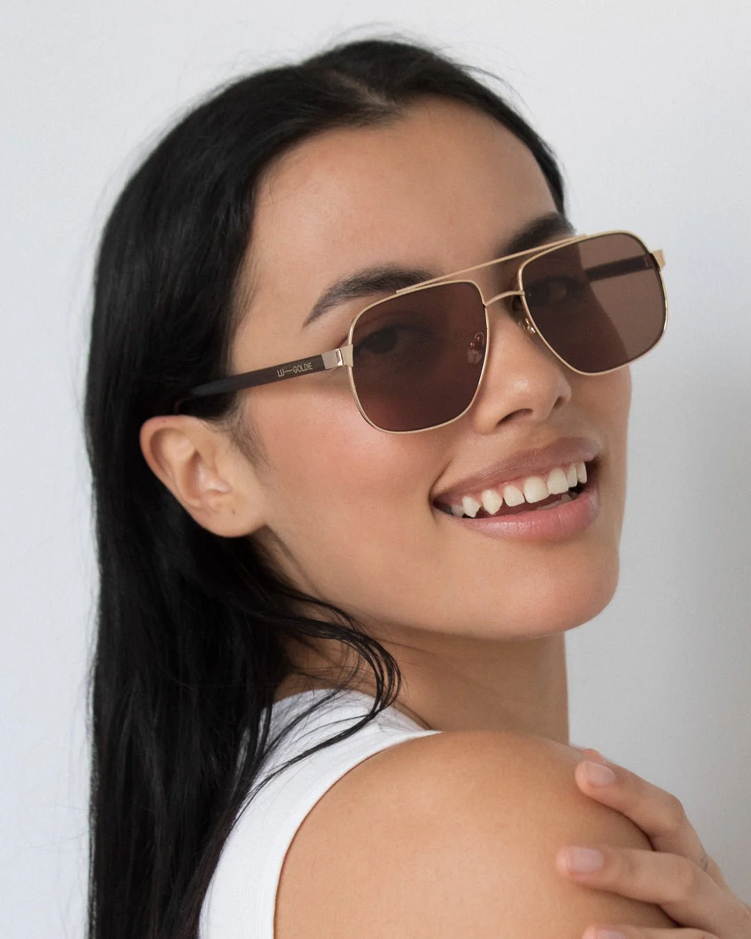 Amelia / Gold Metal & Brown Coffee Lens - Image 6