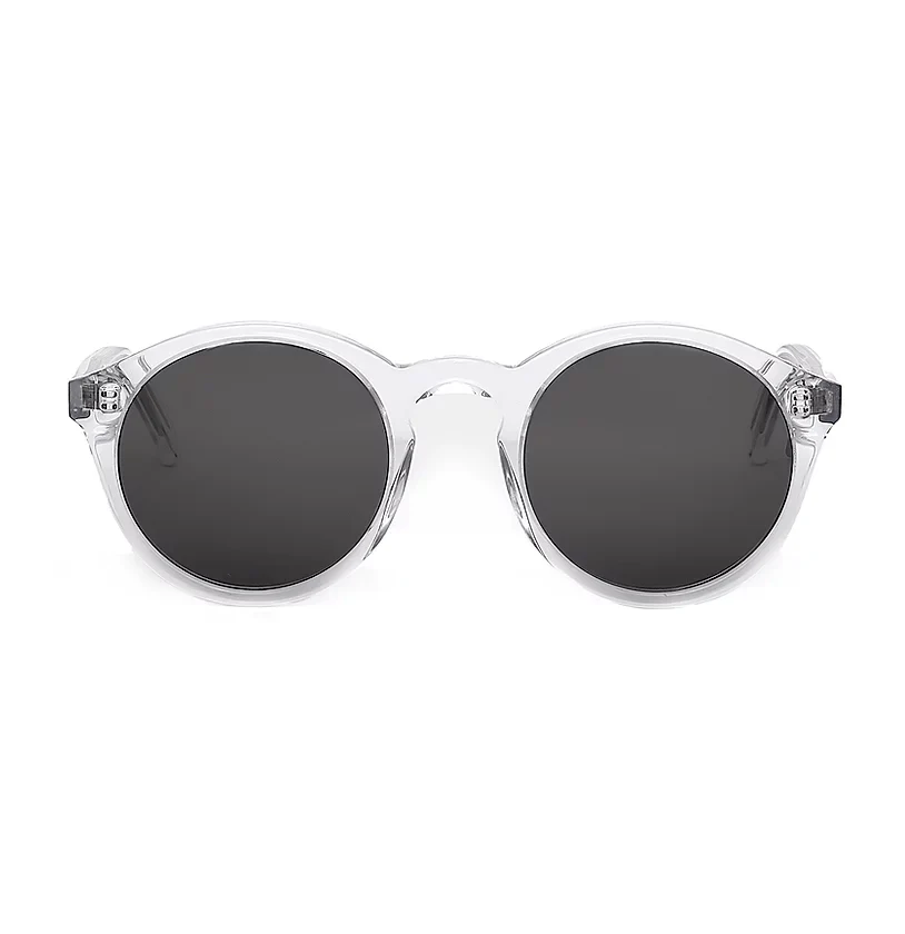 Barstow / Crystal Acetate & Grey Solid Lens