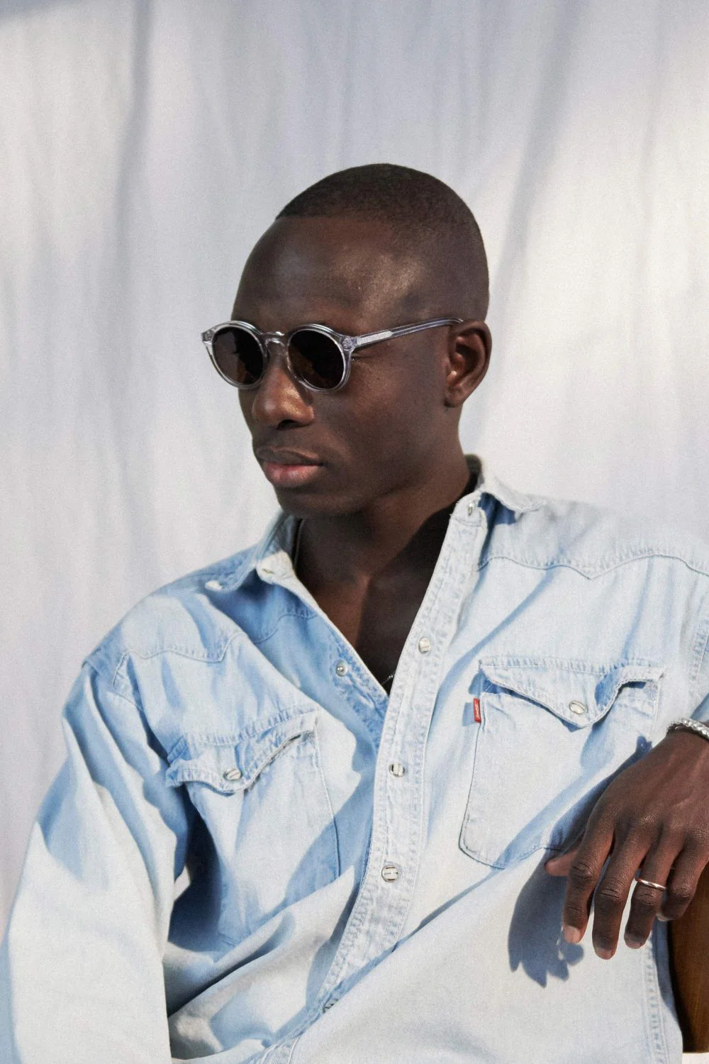 Barstow / Crystal Acetate & Grey Solid Lens - Image 5