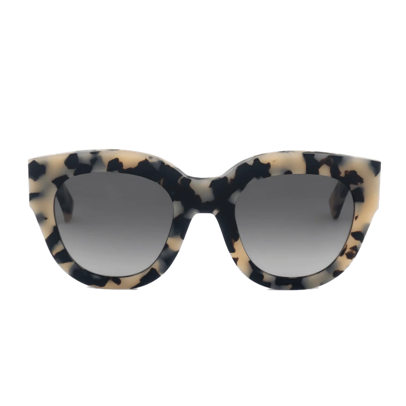 Cleo / Black White Havana & Grey Gradient Lens