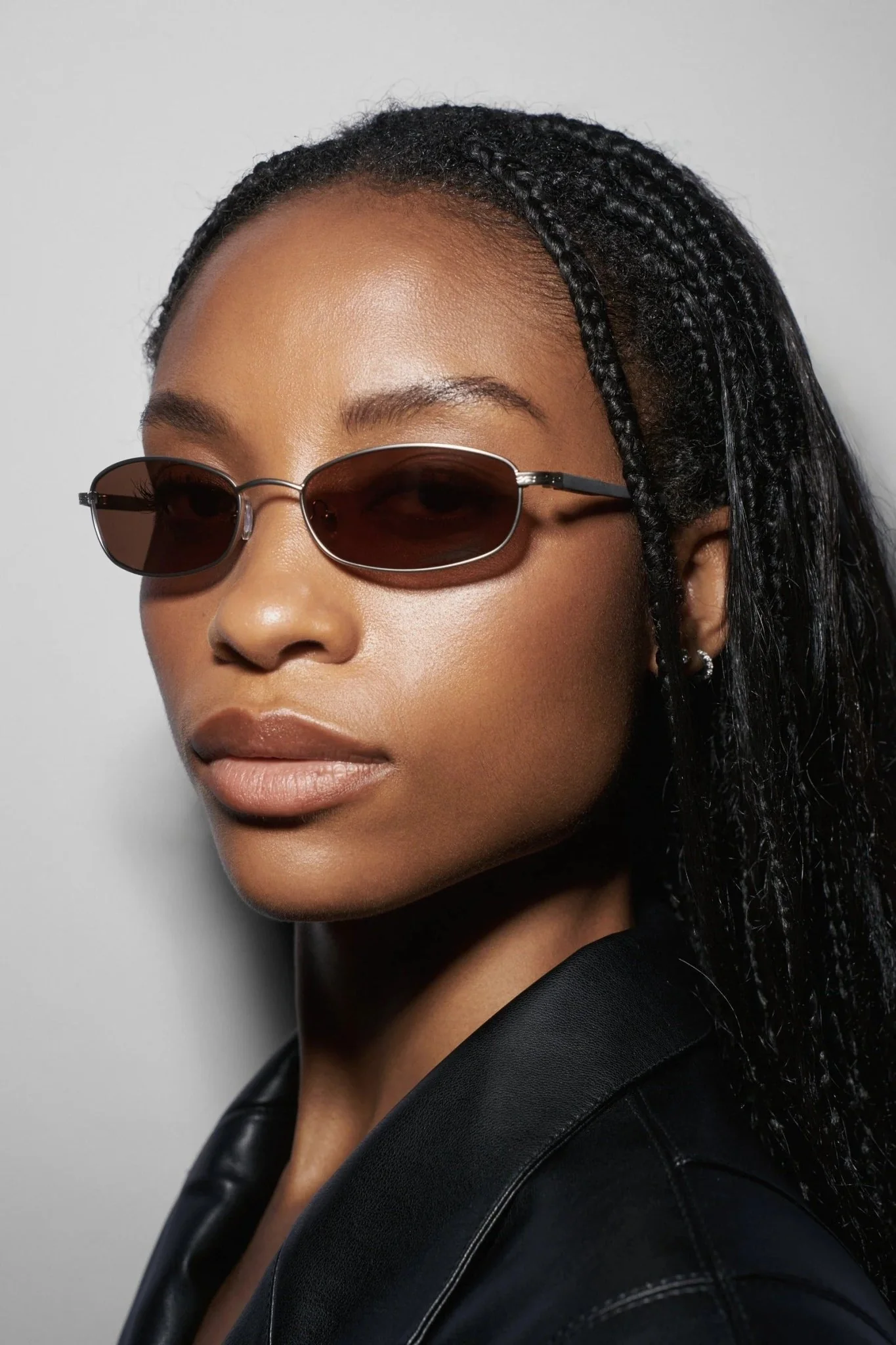 Coco 003 / Matte Silver Metal & Brown Lens - Image 4