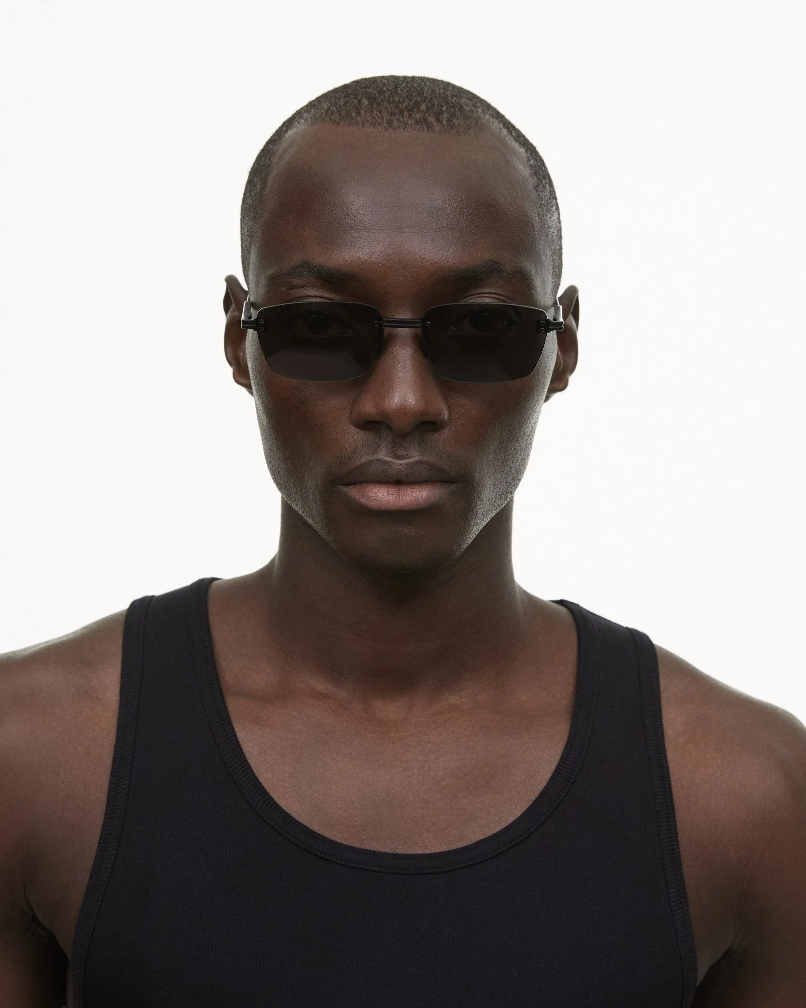 Rimless Cubic / Black Titanium & Grey Lens - Image 3