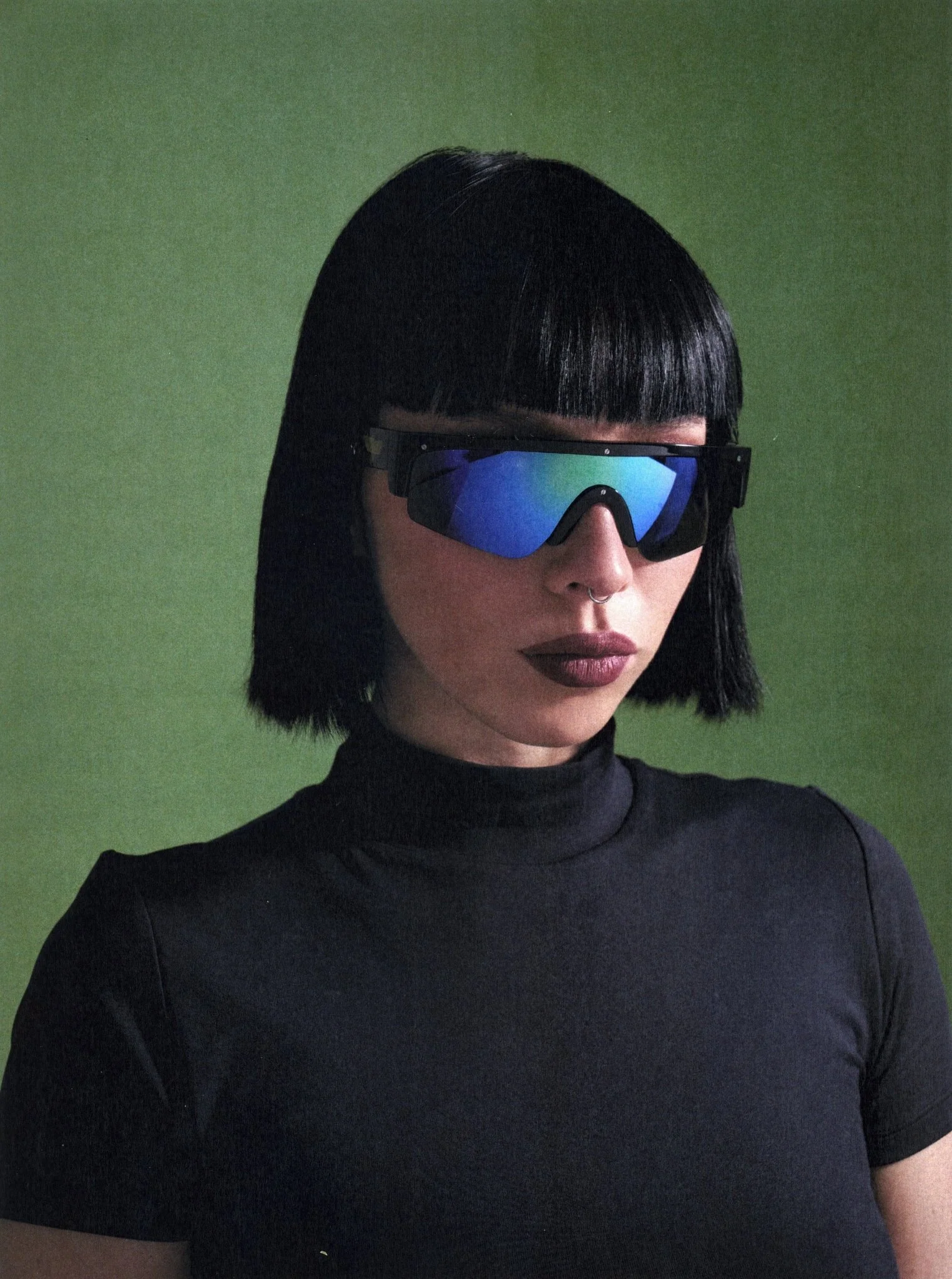 X Charli Cohen / Halo / Green Tortoise Acetate & Blue-Green Mirror Lens - Image 4