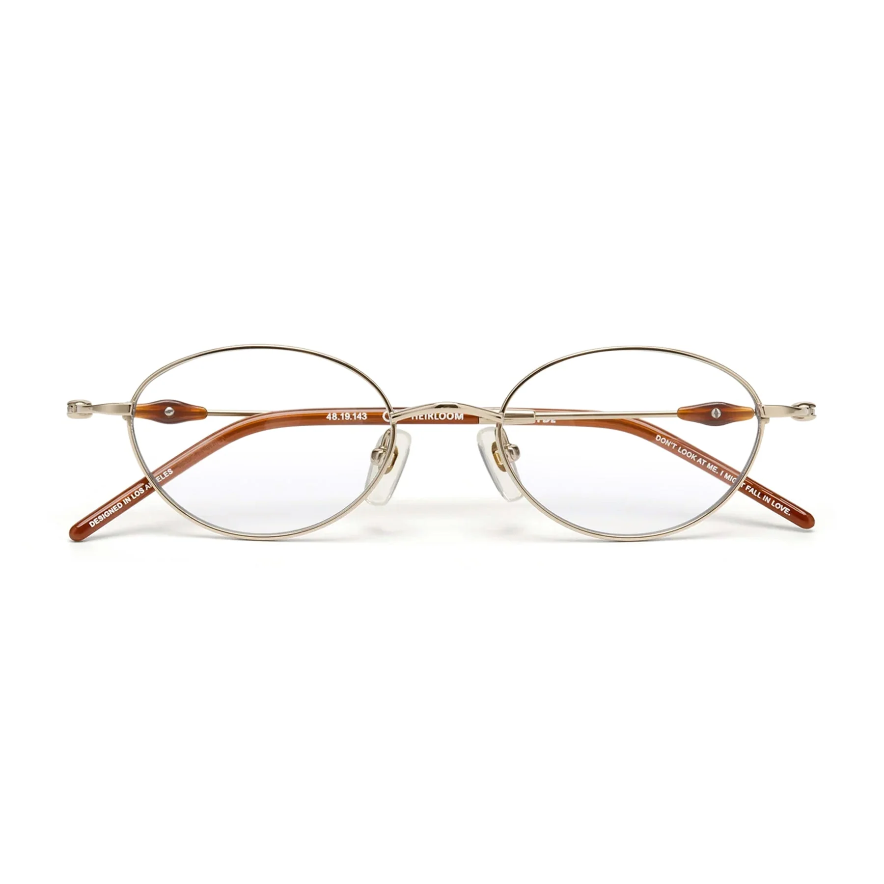 Heirloom Optical / Gold Dark Brown Titanium & Blue-Light Lens
