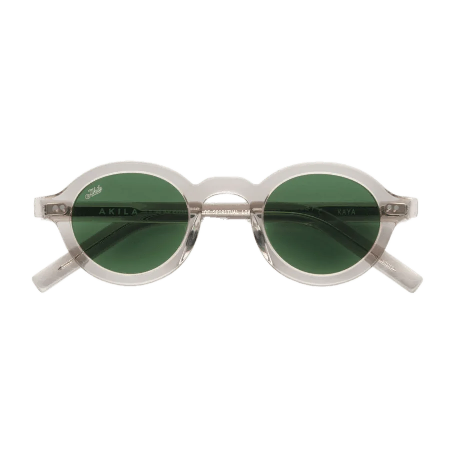 Kaya / Warm Grey Acetate & Green Lens