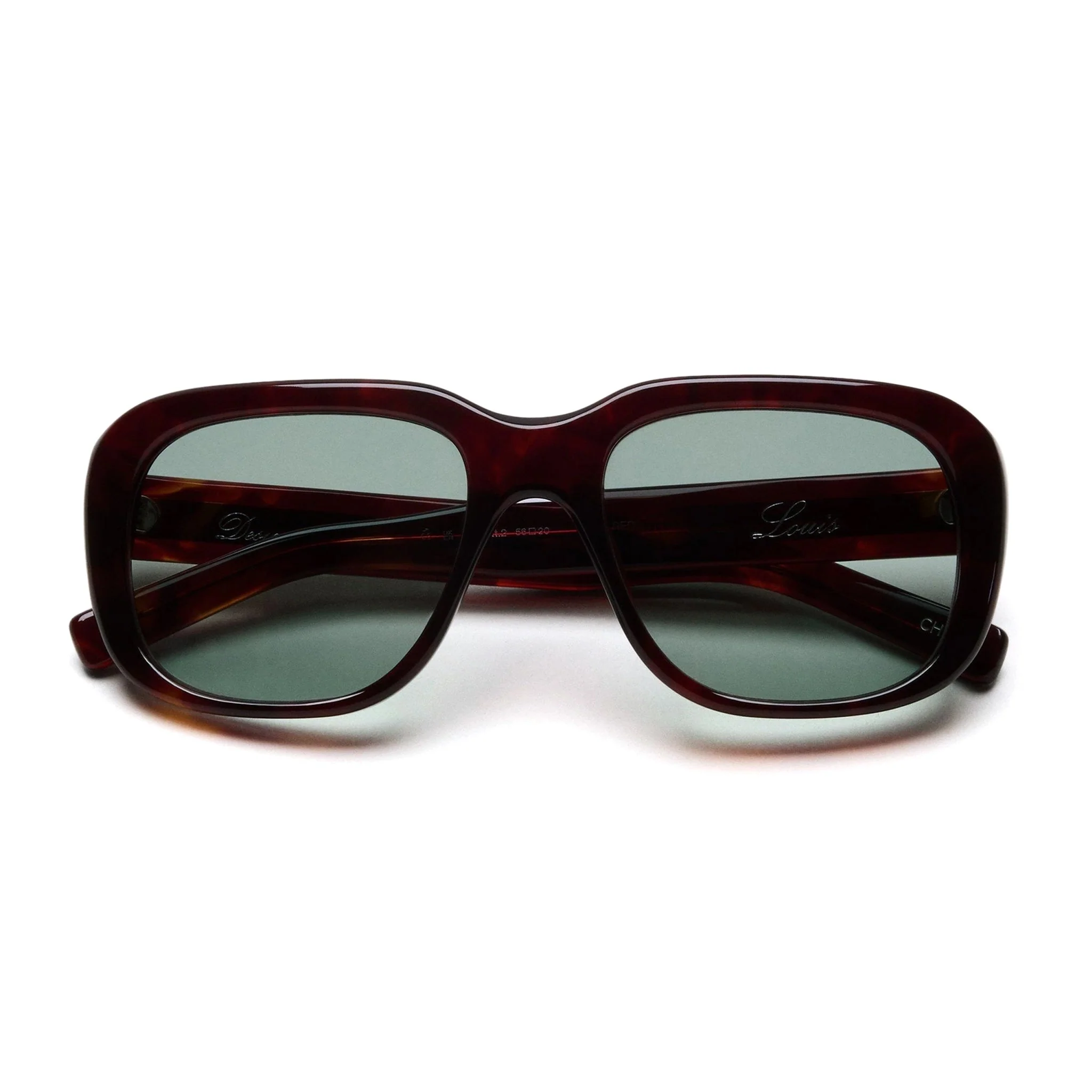 Louis / Red Acetate & Graphite Green Lens
