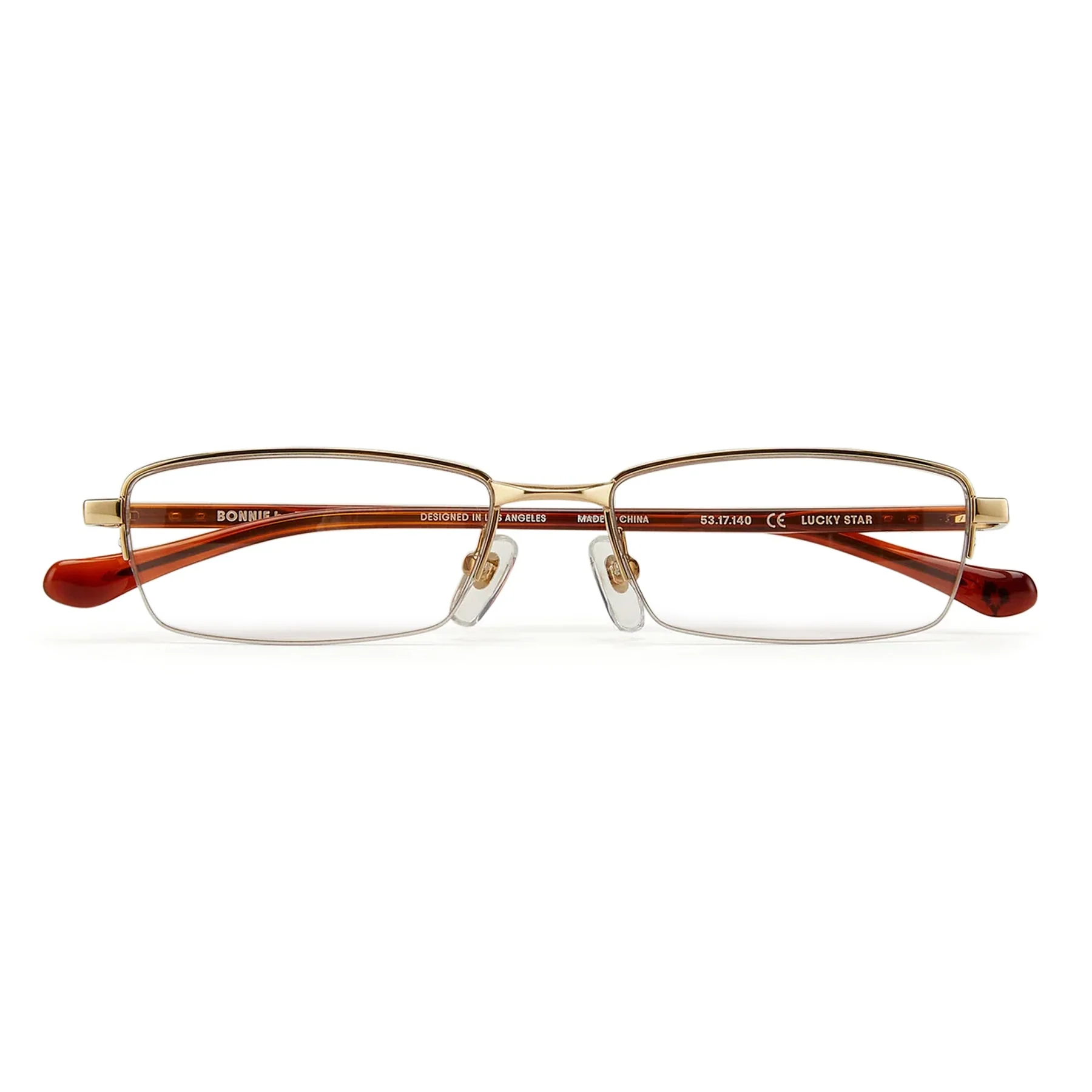 Lucky Star Optical / Gold Tortoise Rimless & Blue-Light Lens