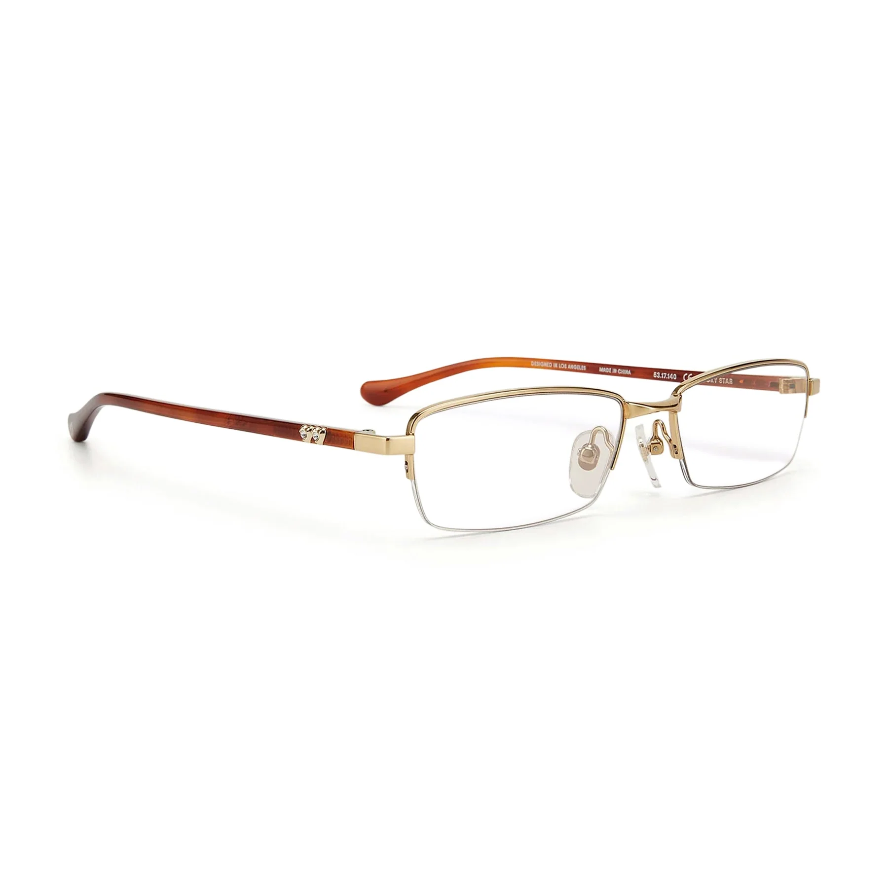 Lucky Star Optical / Gold Tortoise Rimless & Blue-Light Lens - Image 2