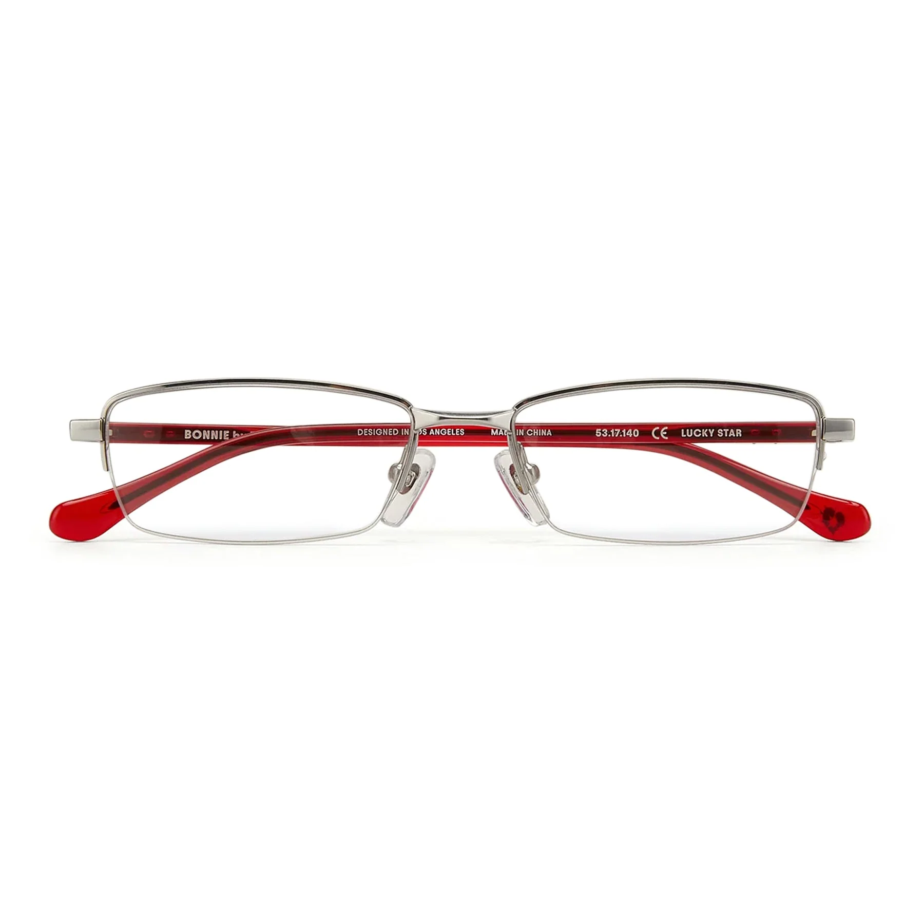 Lucky Star Optical / Silver Red Rimless & Blue-Light Lens