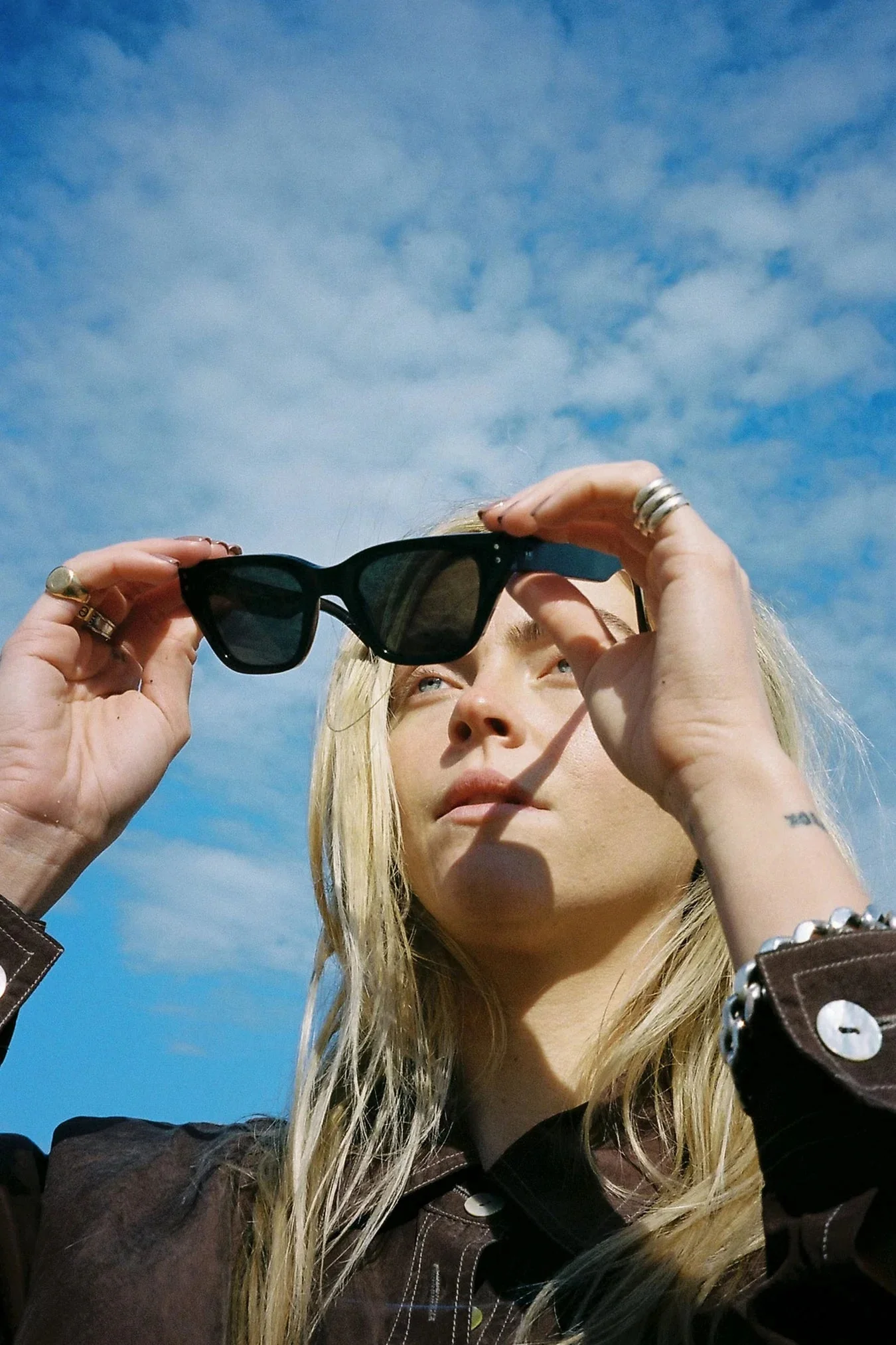 Memphis / Black Acetate & Green Solid Lens - Image 4