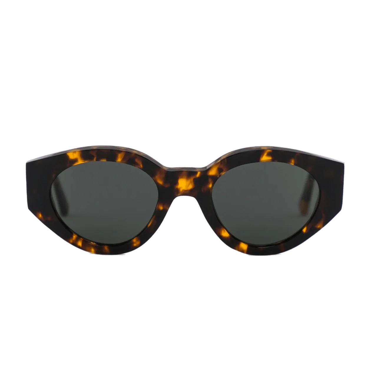 Polly / Havana Acetate & Green Solid Lens