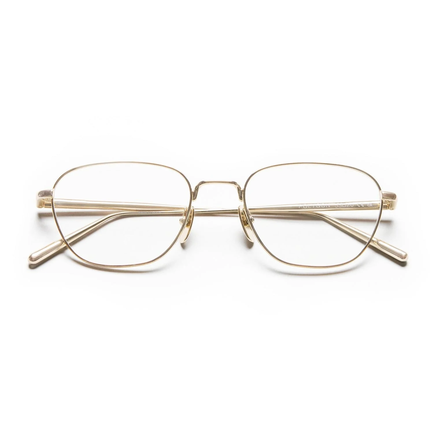Polygon Steel Optical / Gold & Clear Lens