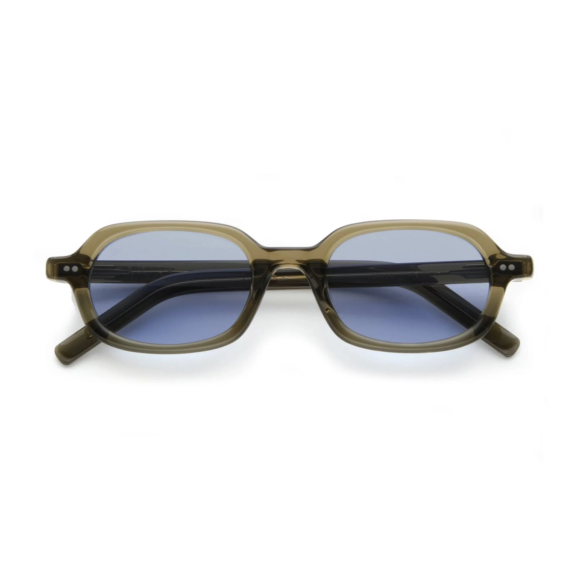 Psyche / Olive Green Acetate & Sky Blue Lens
