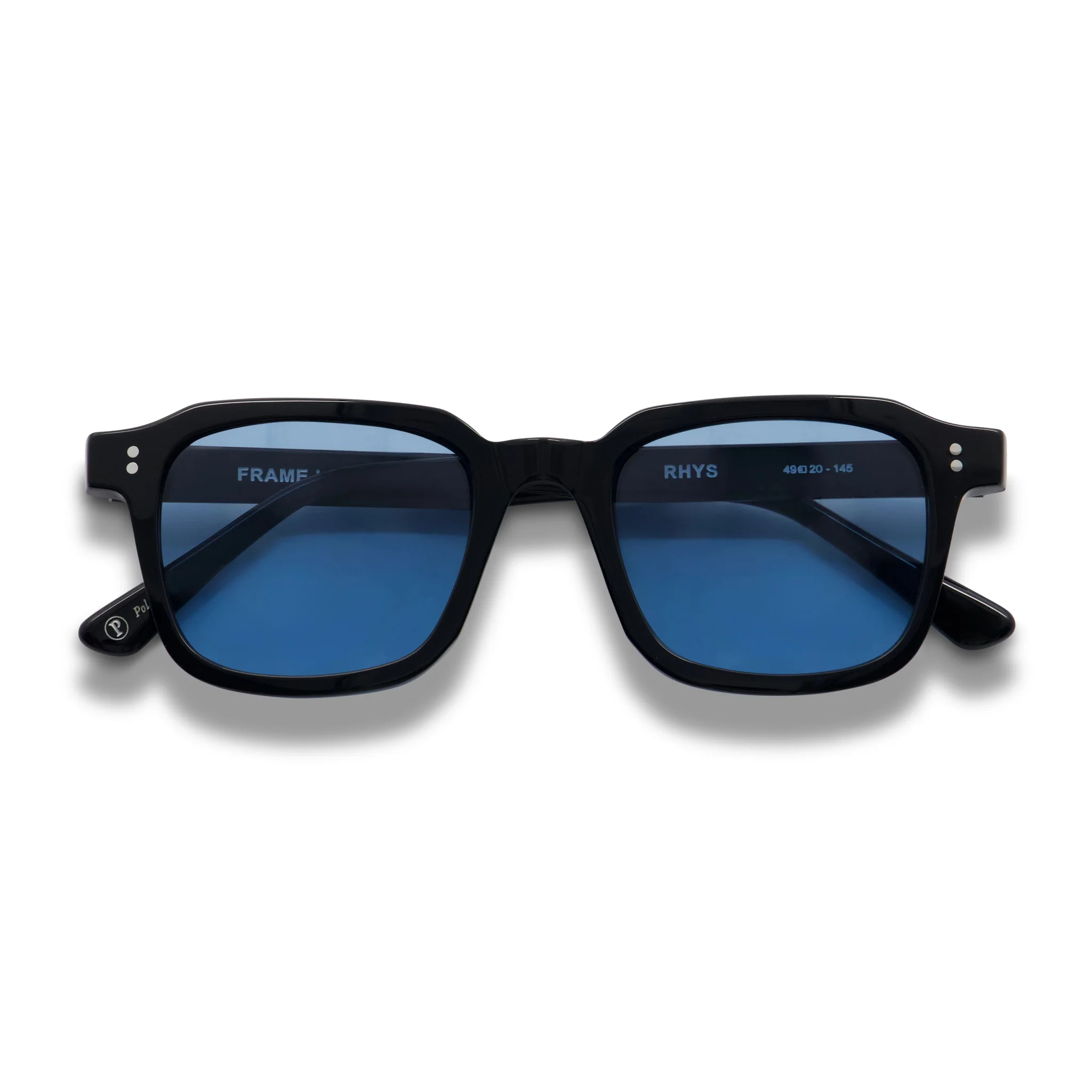 Rhys / Black Acetate & Polarised Sky Blue Lens