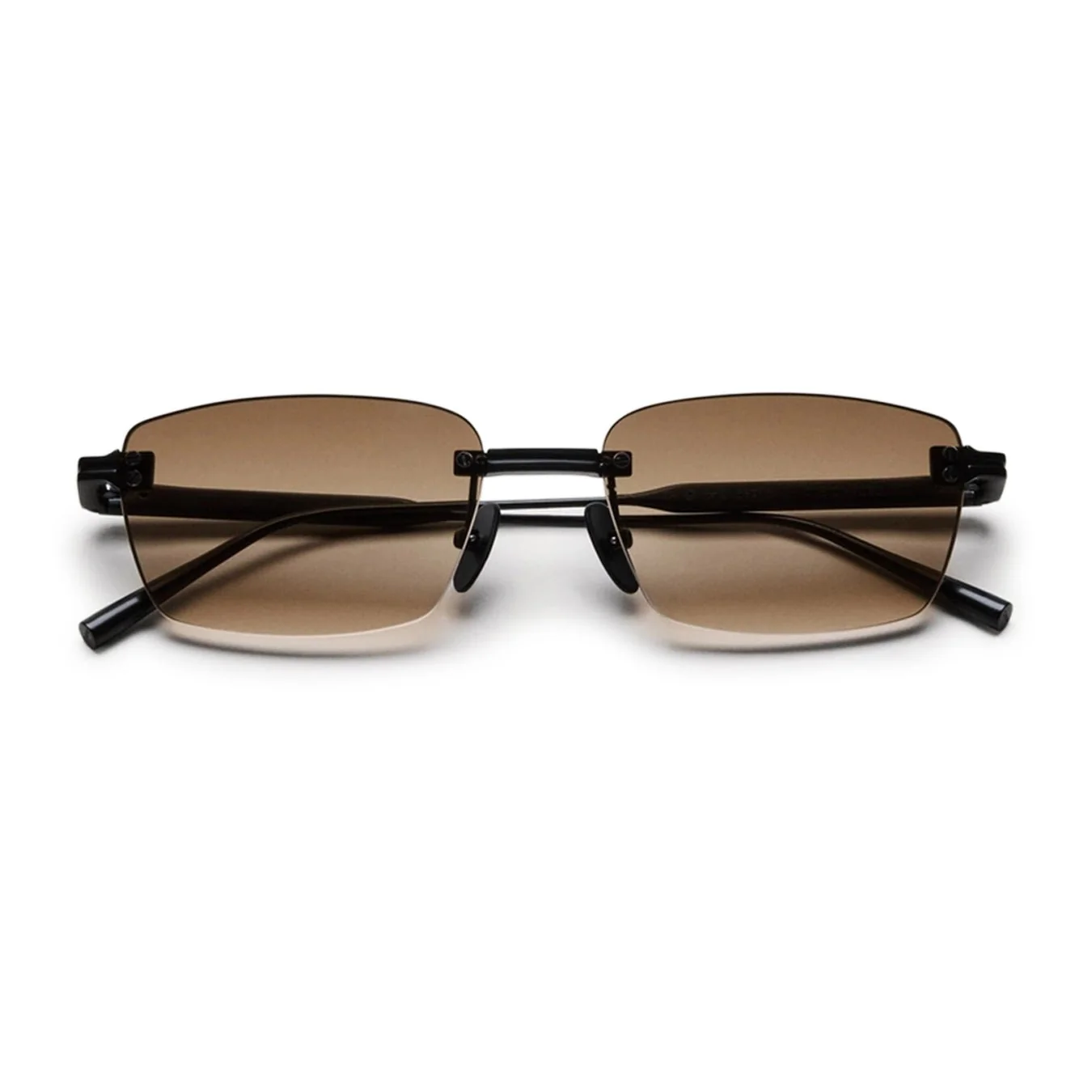 Rimless Cubic / Black & Gradient Brown Lens