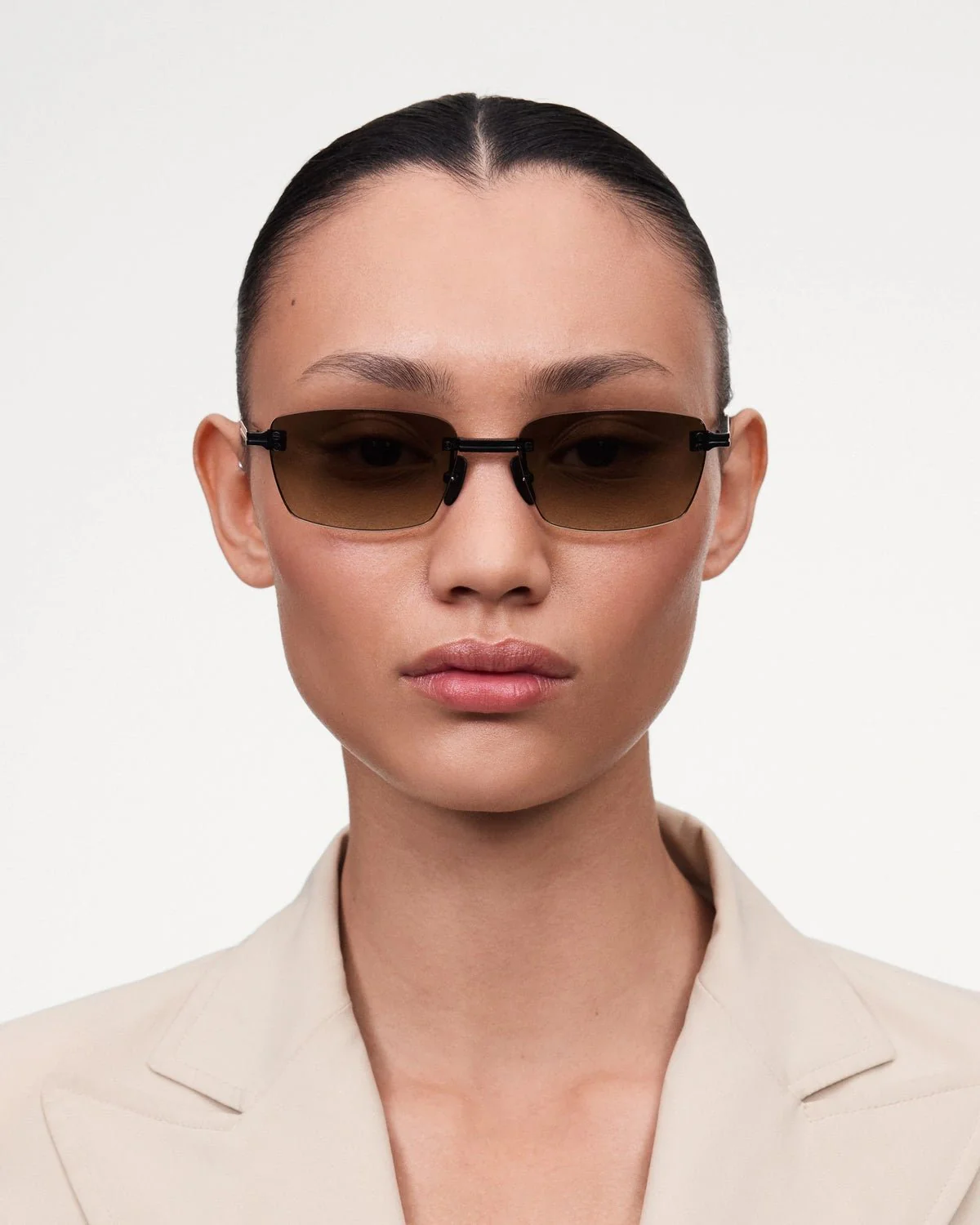 Rimless Cubic / Black & Gradient Brown Lens - Image 3
