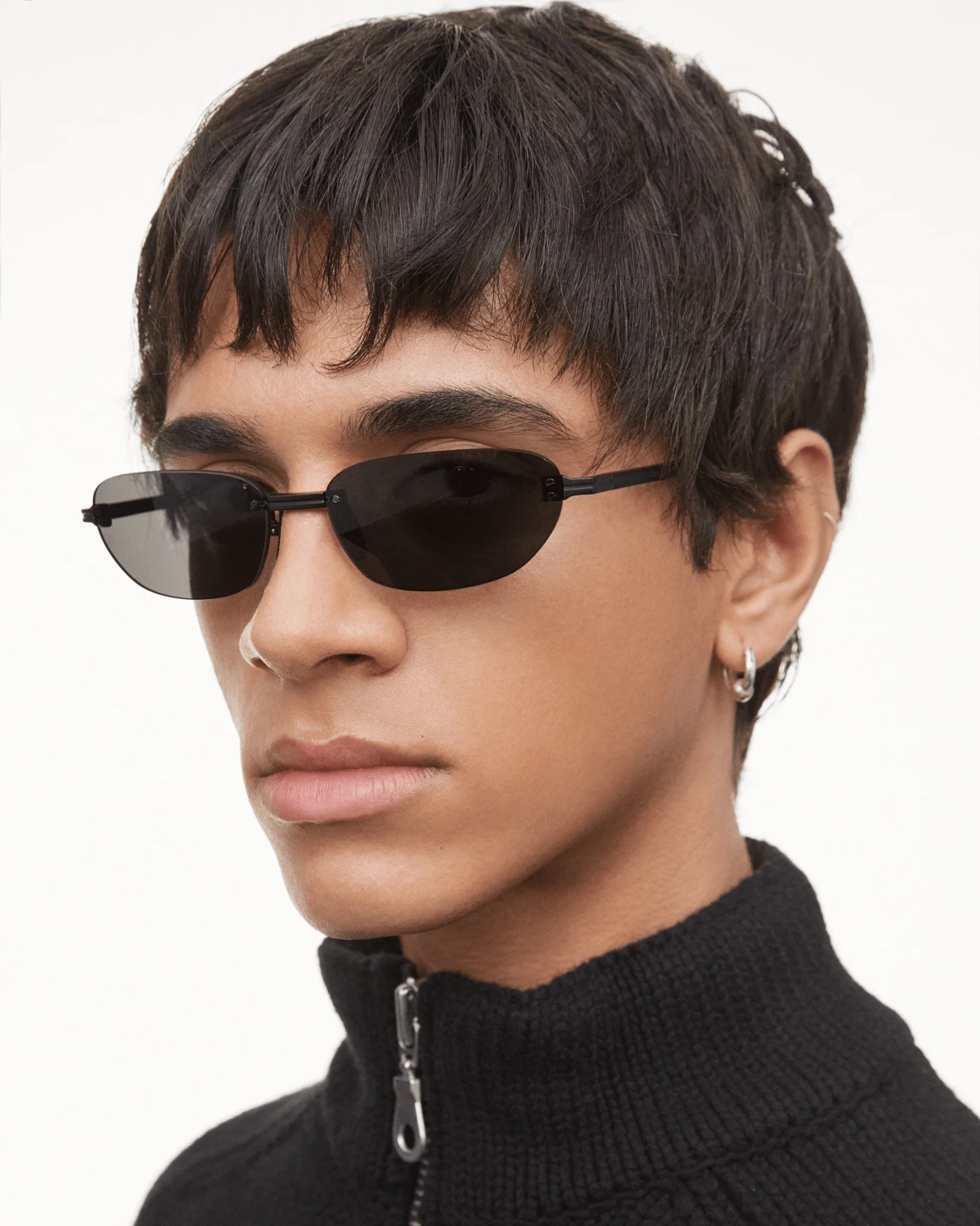 Rimless Oval / Black Titanium & Black Lens - Image 4
