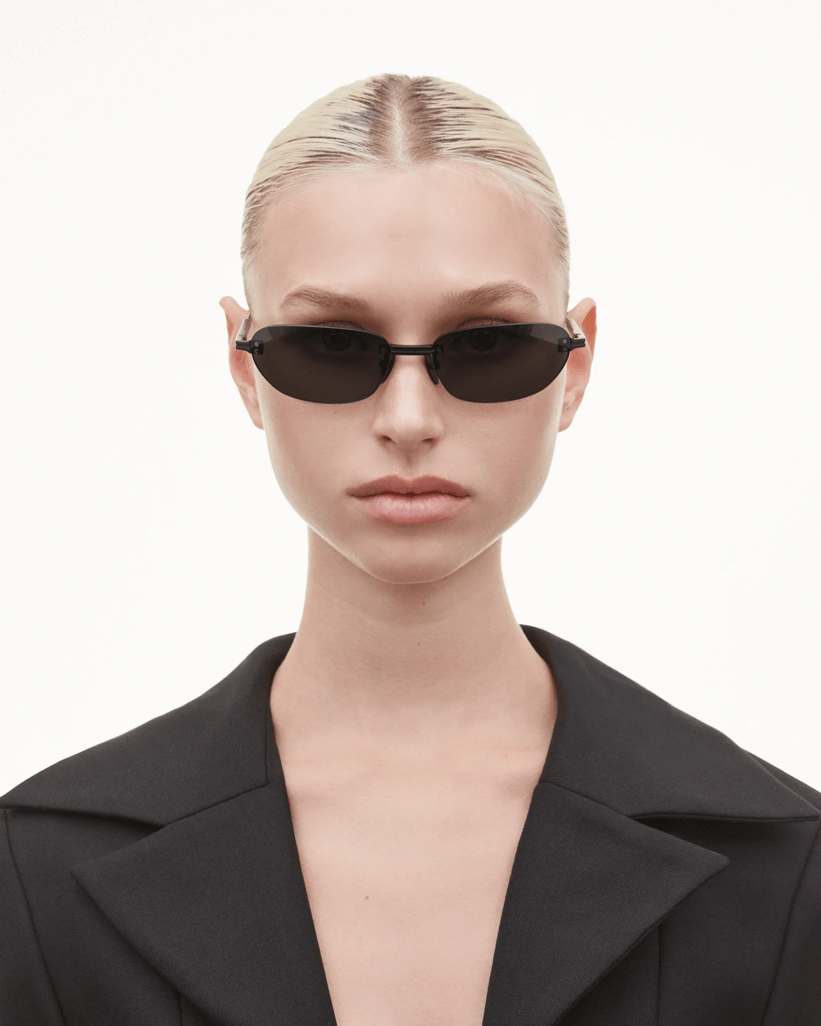 Rimless Oval / Black Titanium & Black Lens - Image 5