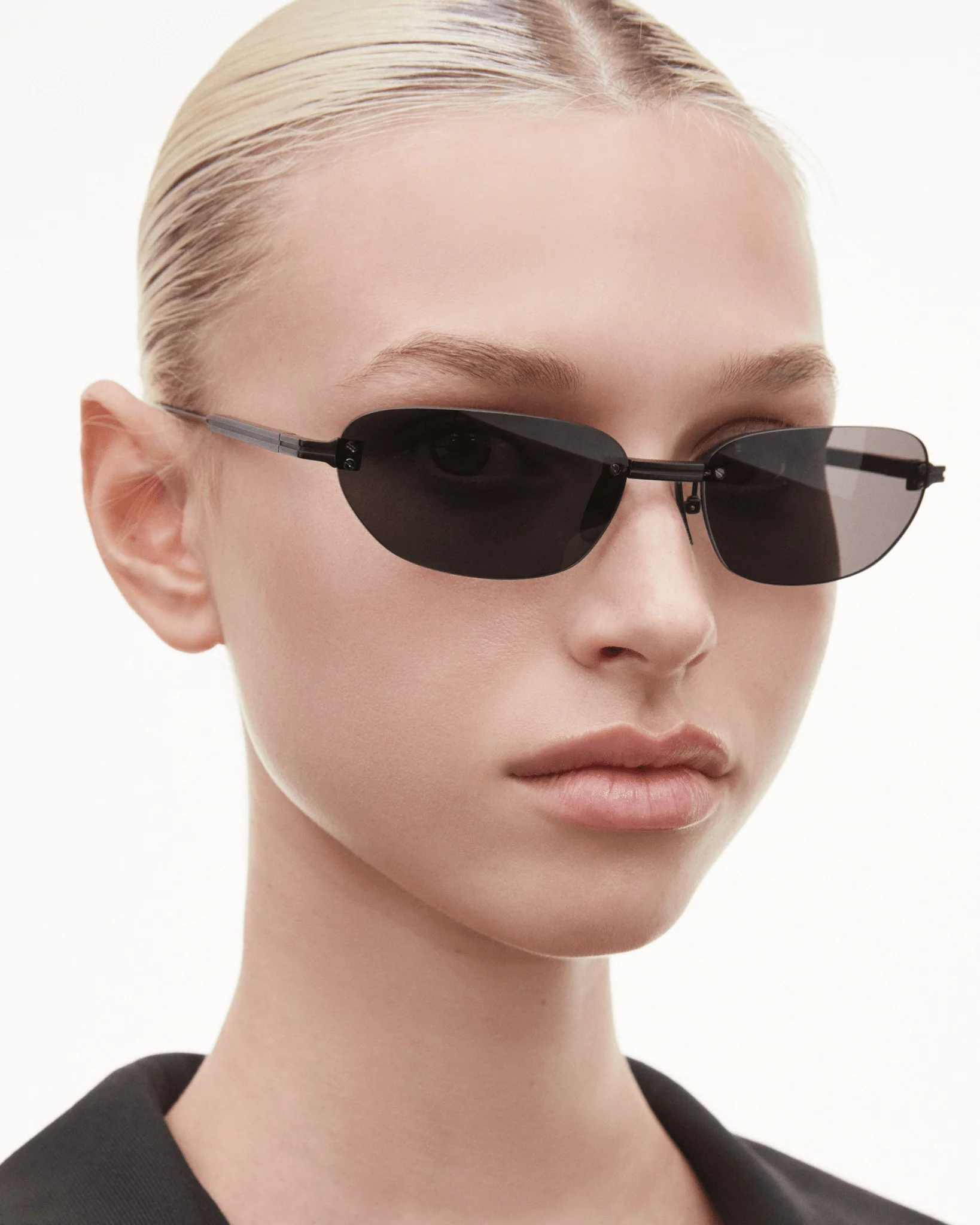 Rimless Oval / Black Titanium & Black Lens - Image 6