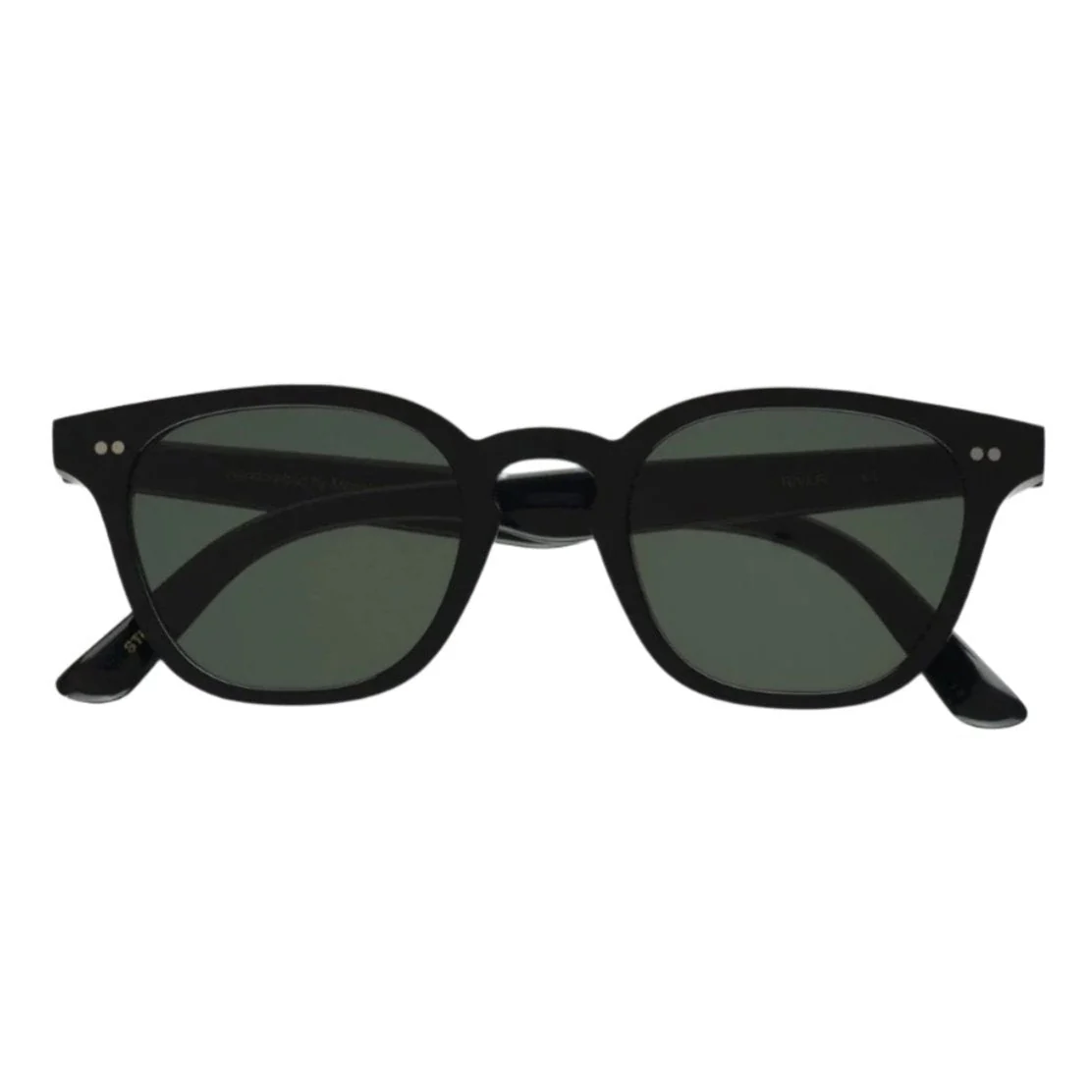 River / Black Acetate & Green Solid Lens