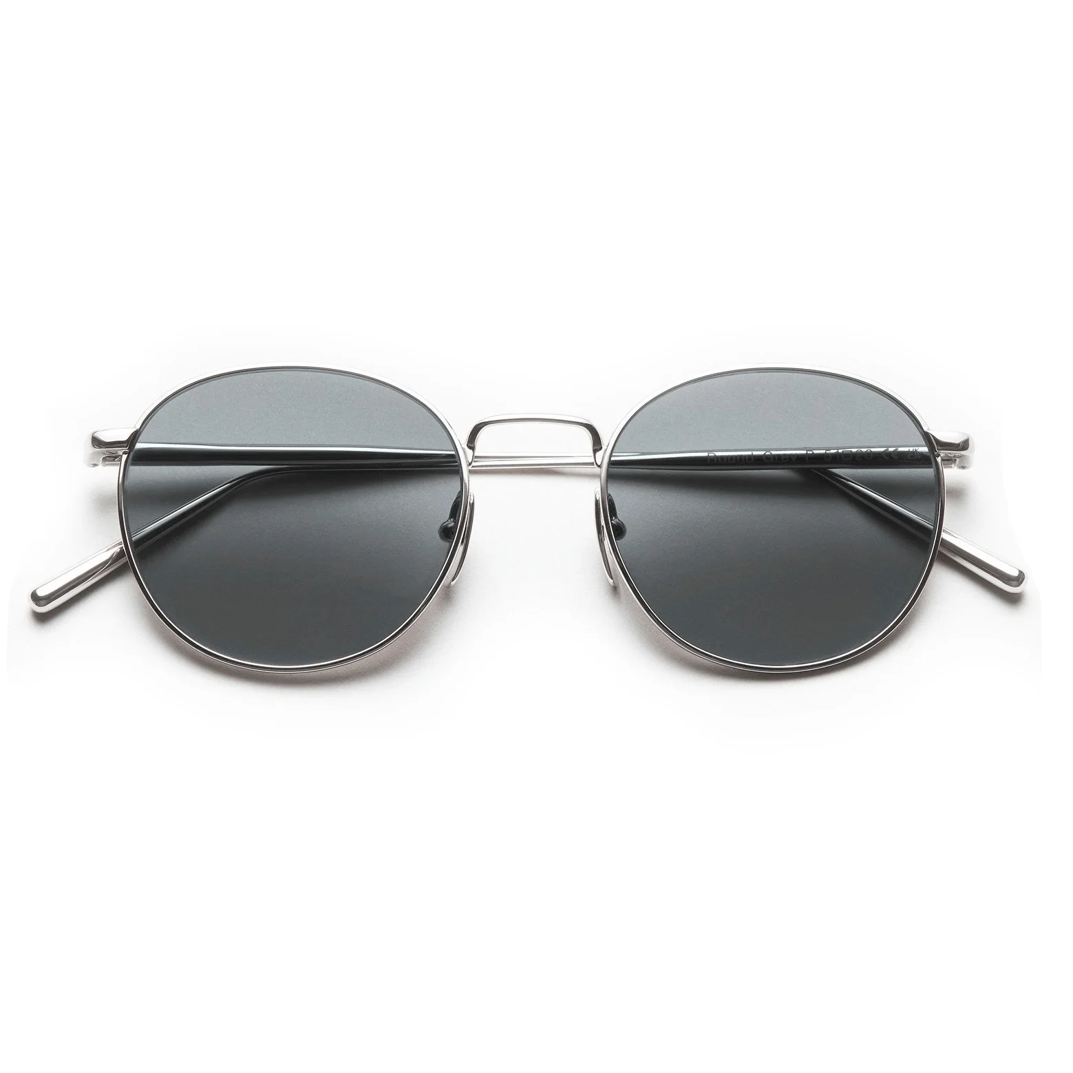 Round / Silver Metal & Grey Lens