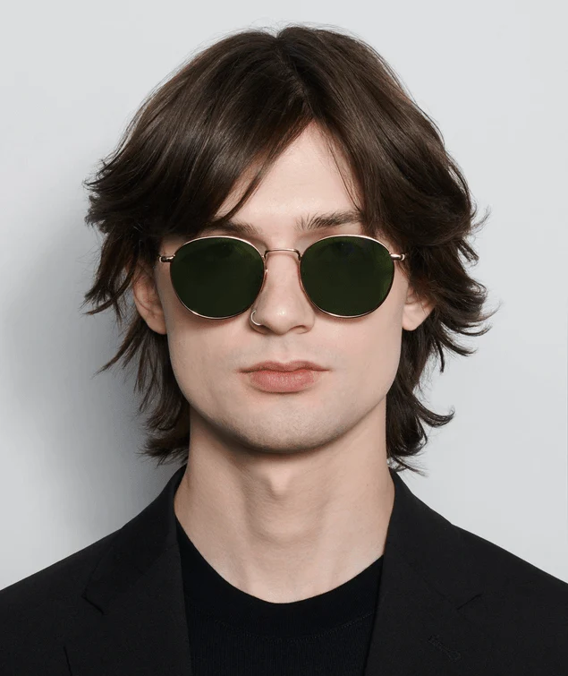 Round / Soft Gold & Graphite Green Lens - Image 3