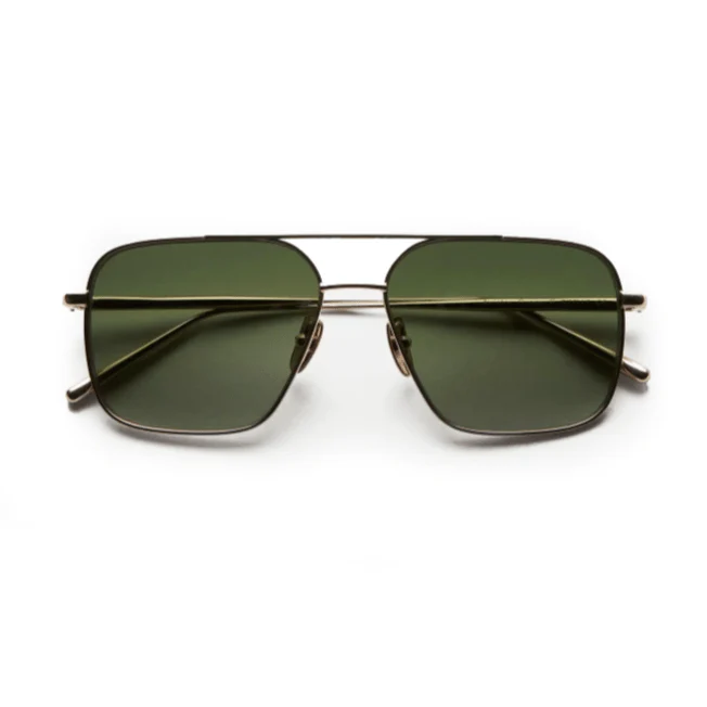 Steel Limited Aviator / Gold & Green Lens