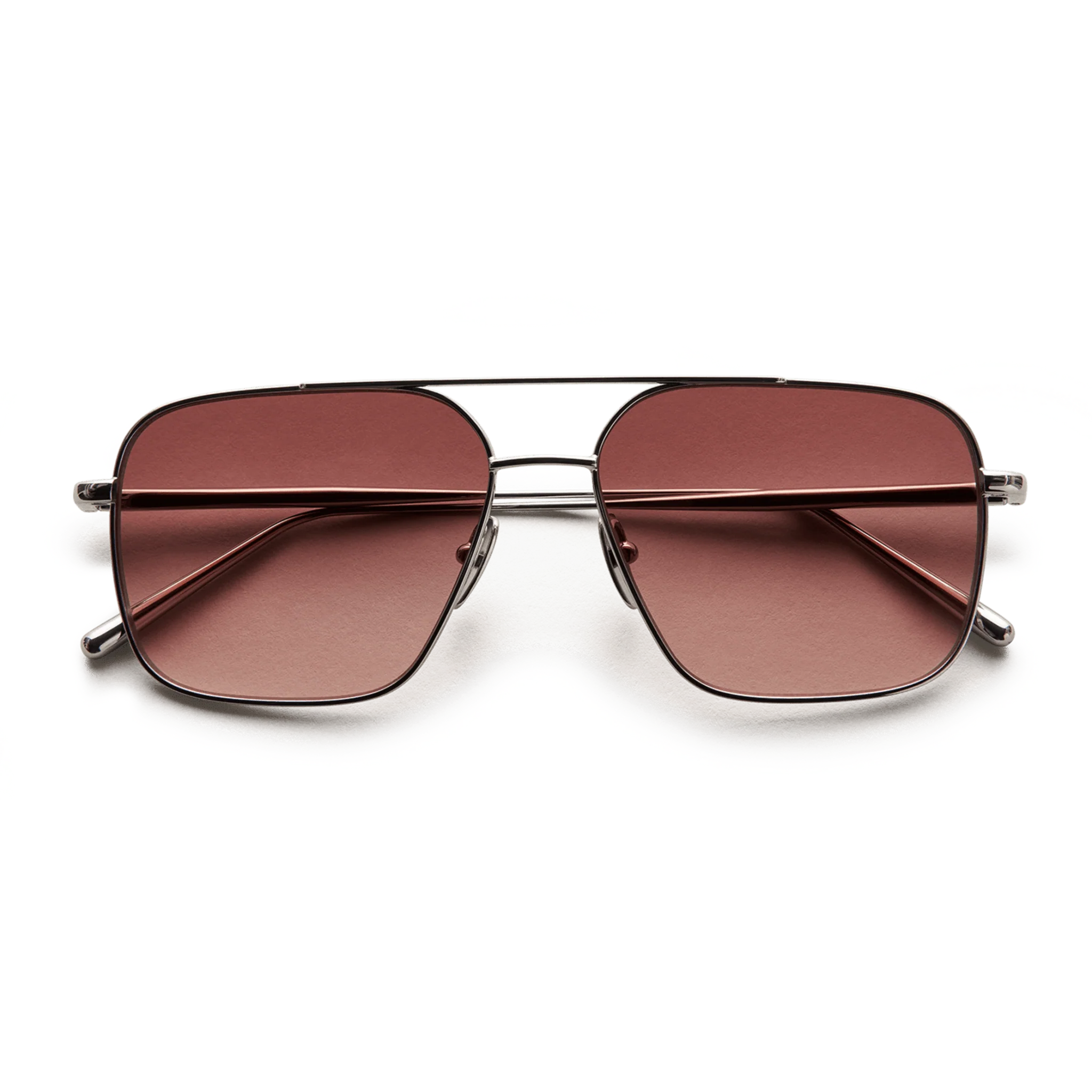 Steel Limited Aviator / Silver & Burgundy Lens