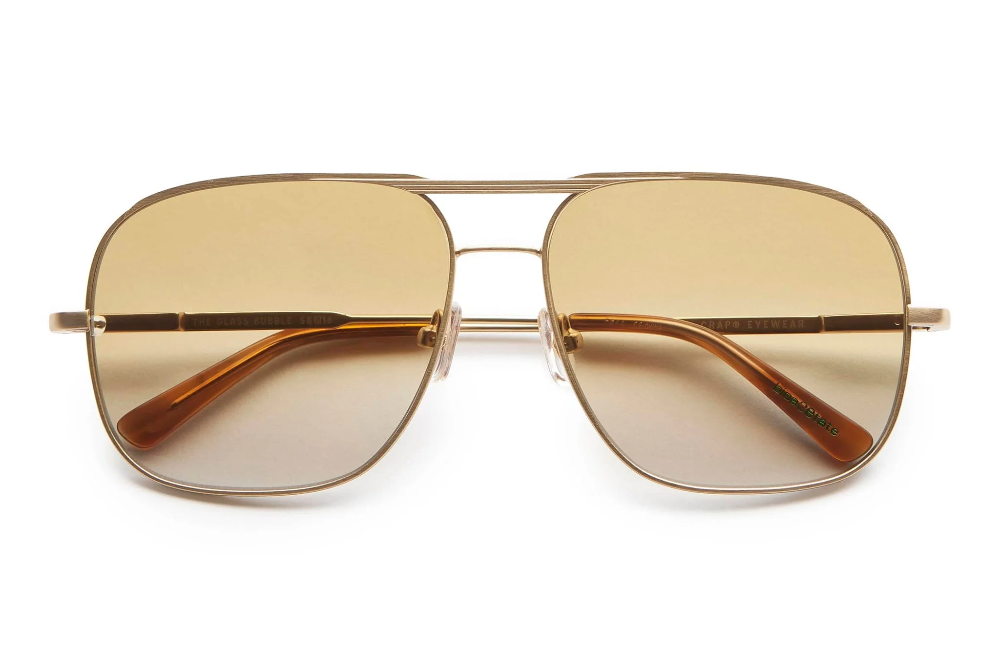 The Glass Bubble / Brushed Gold & Cinnamon Bio & Vintage Mustard Lens