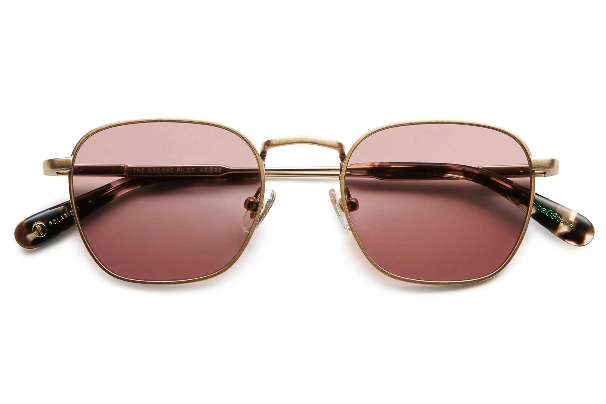 The Groove Pilot / Brushed Gold & Desert Tortoise Bio & Polarised Date Lens