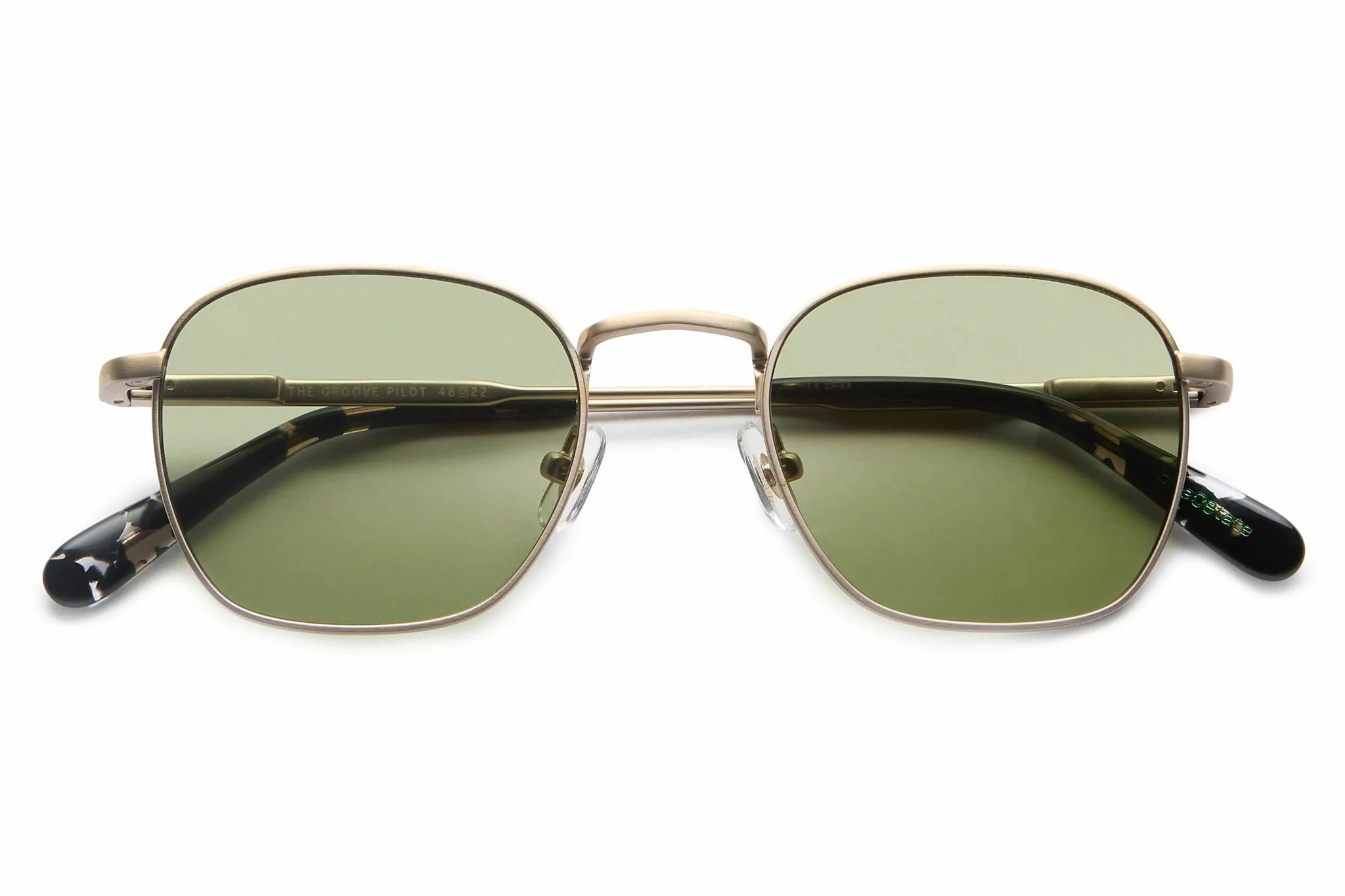 The Groove Pilot / Matte White Gold & Black Tortoise Bio & Moss Lens