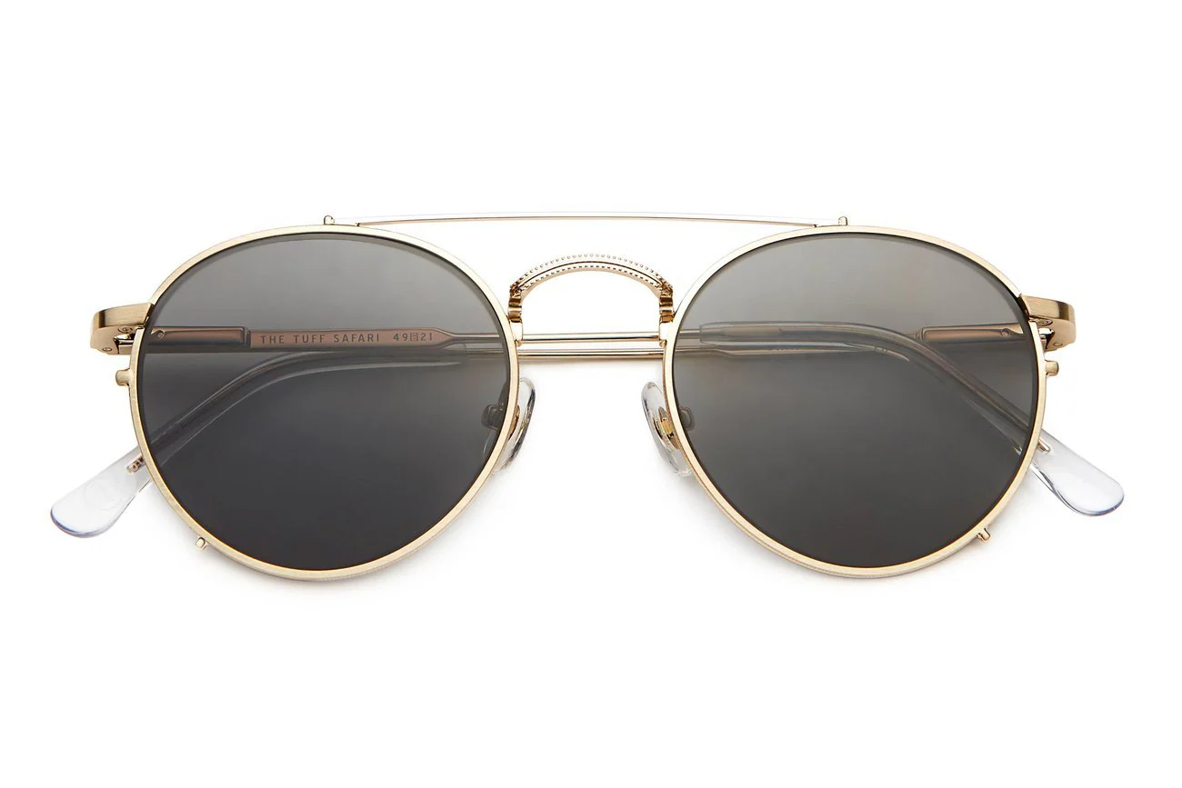The Tuff Safari / Brushed Gold Crystal & Polarised Grey Lens