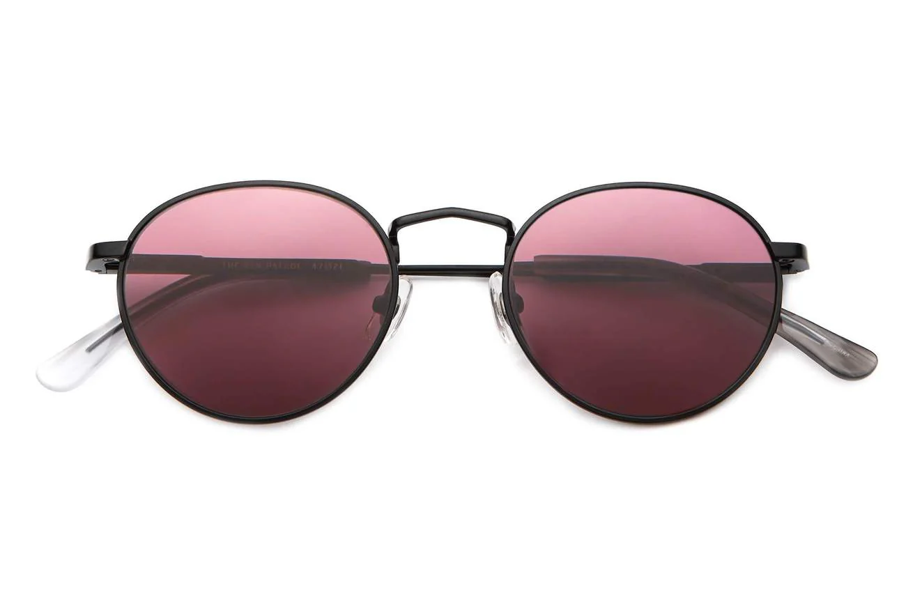 The Zen Patrol / Matte Black Smoke Demi Tortoise Bio & Plum Lens