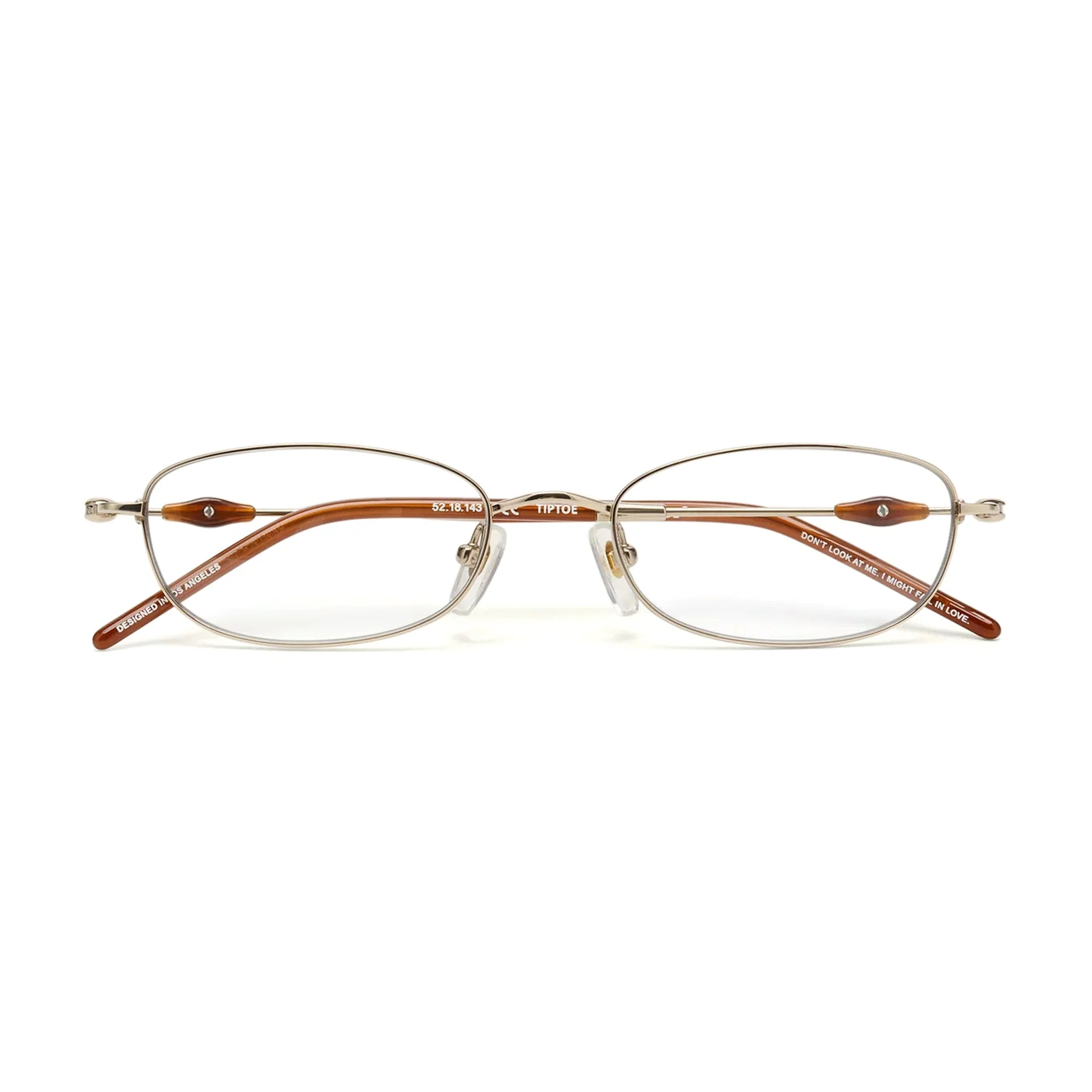 Tiptoe Optical / Gold Dark Brown Titanium & Blue-Light Lens