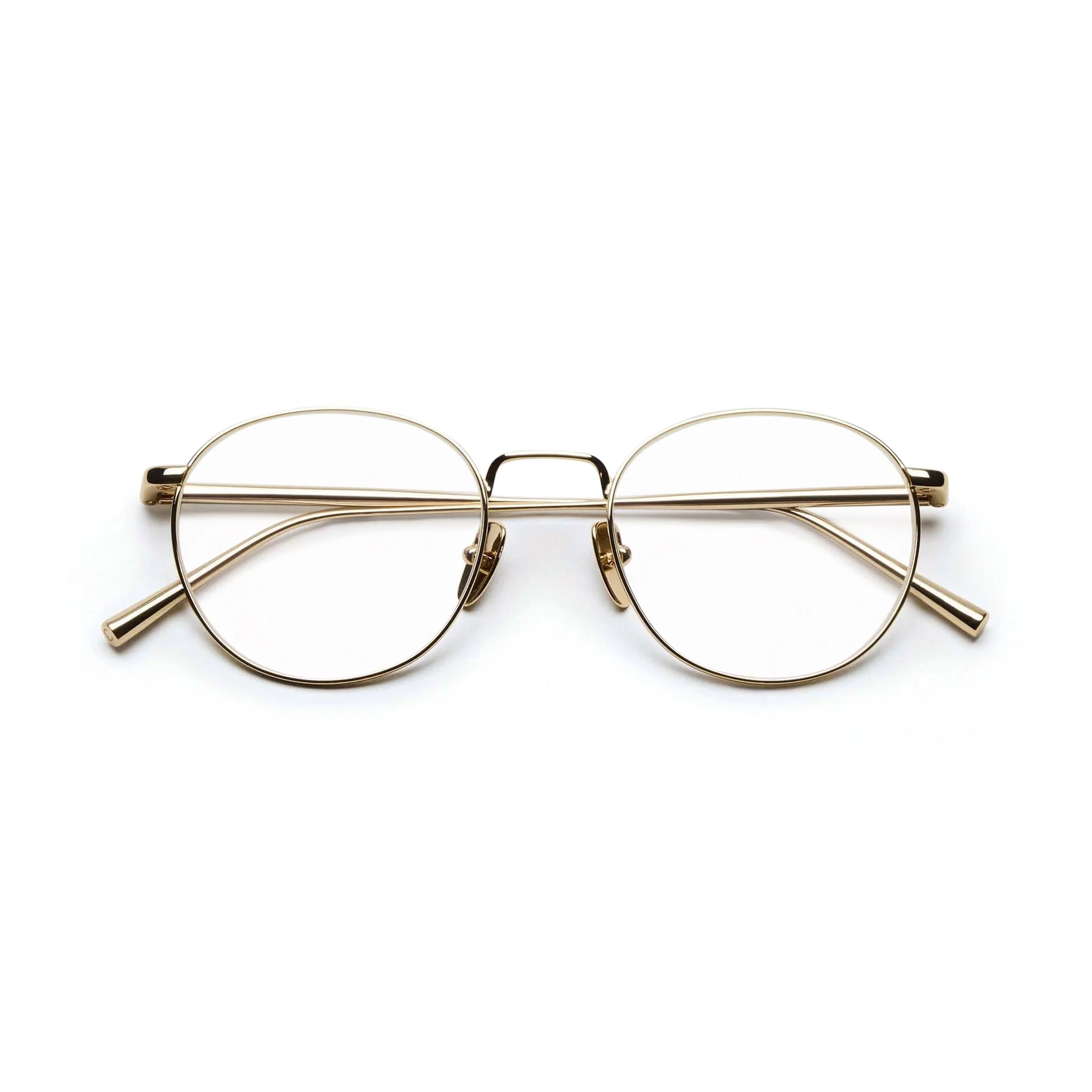 Titan Round Optical / Gold Titanium & Clear Lens