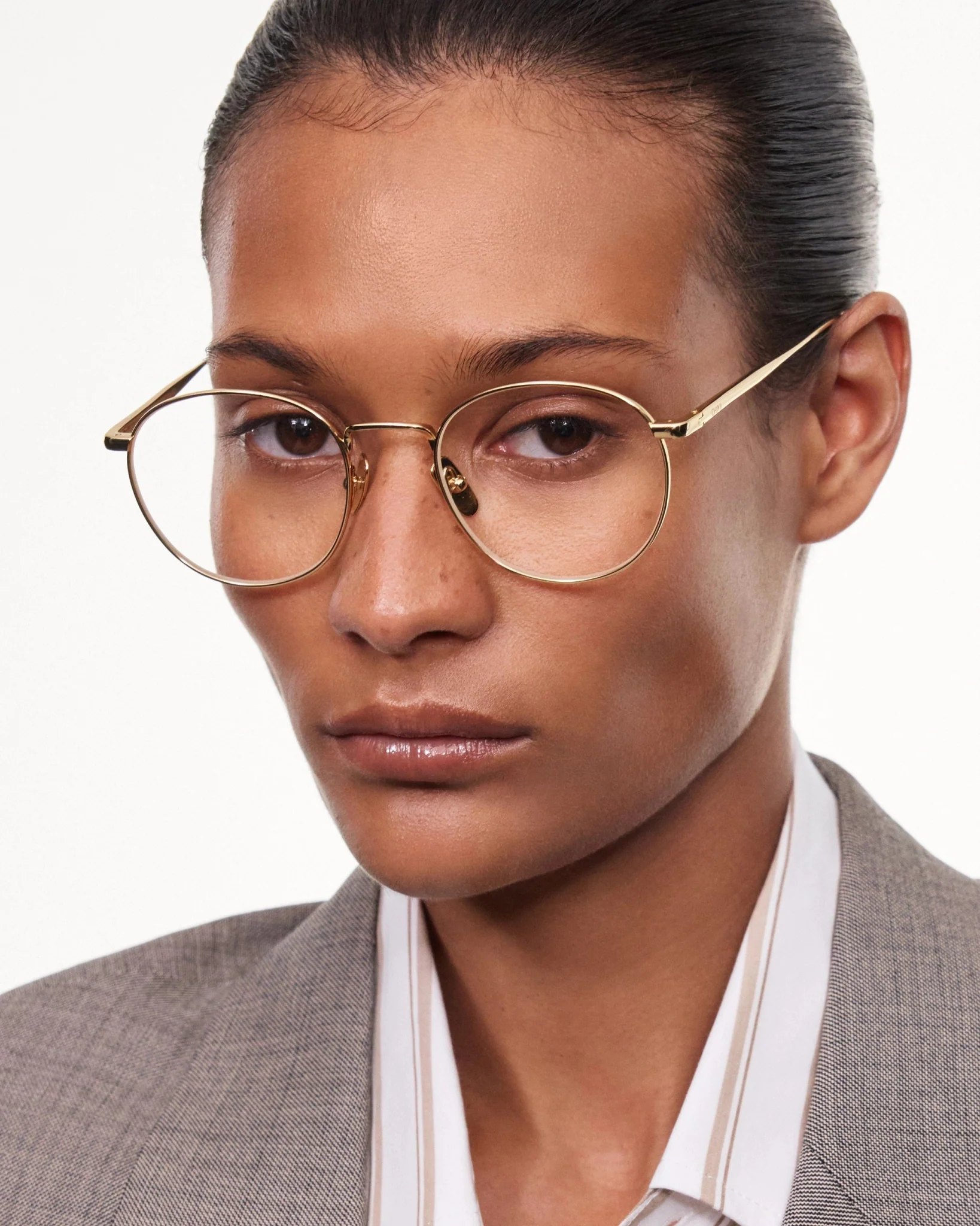 Titan Round Optical / Gold Titanium & Clear Lens - Image 3