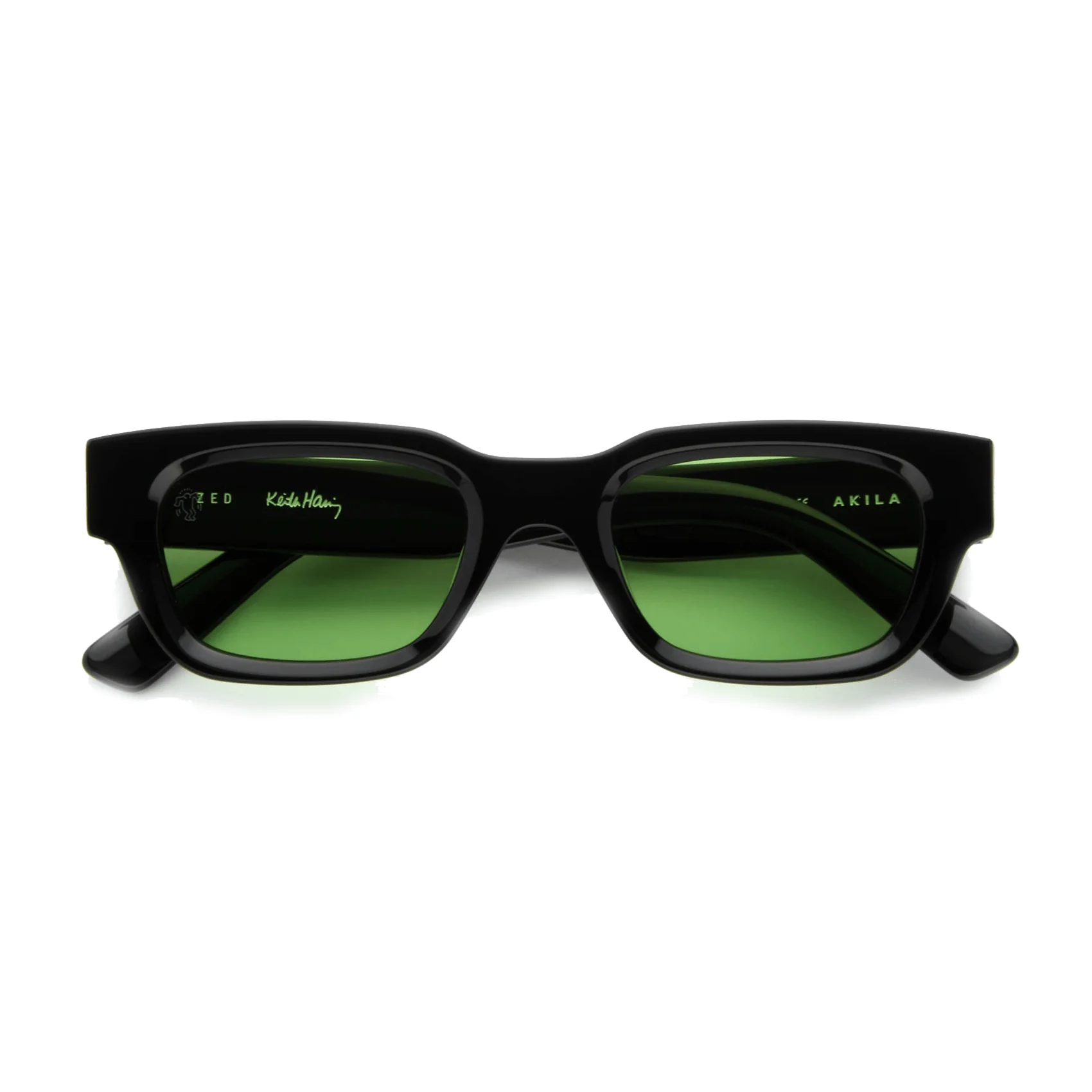 Zed x Keith Haring / Black Acetate & Green Lens